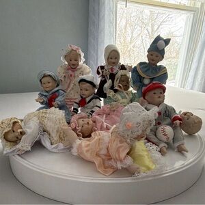 Vintage Porcelain Baby Dolls Collection By Ashton Drake.